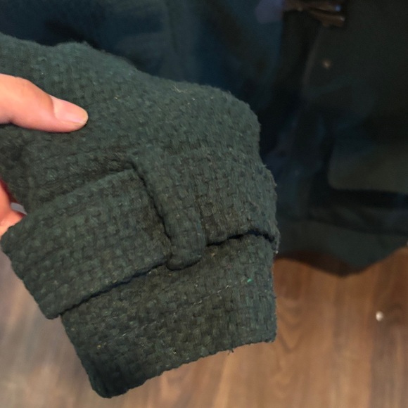 Madden Girl Dark Green Coat with Faux Fur Trim - Picture 3 of 7